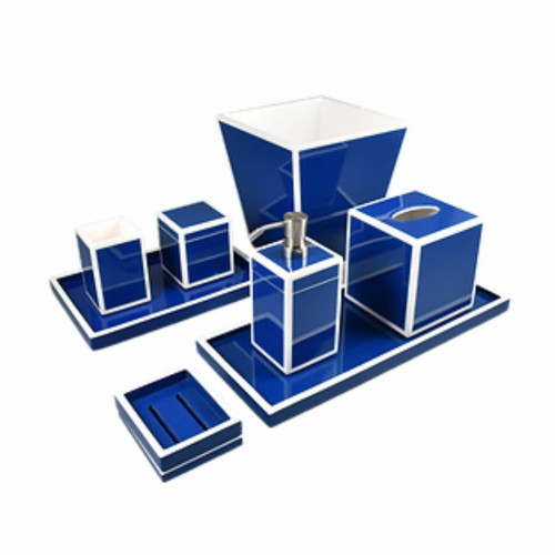 True Blue with White Trim Bath Set True Blue with White Trim Bath Set